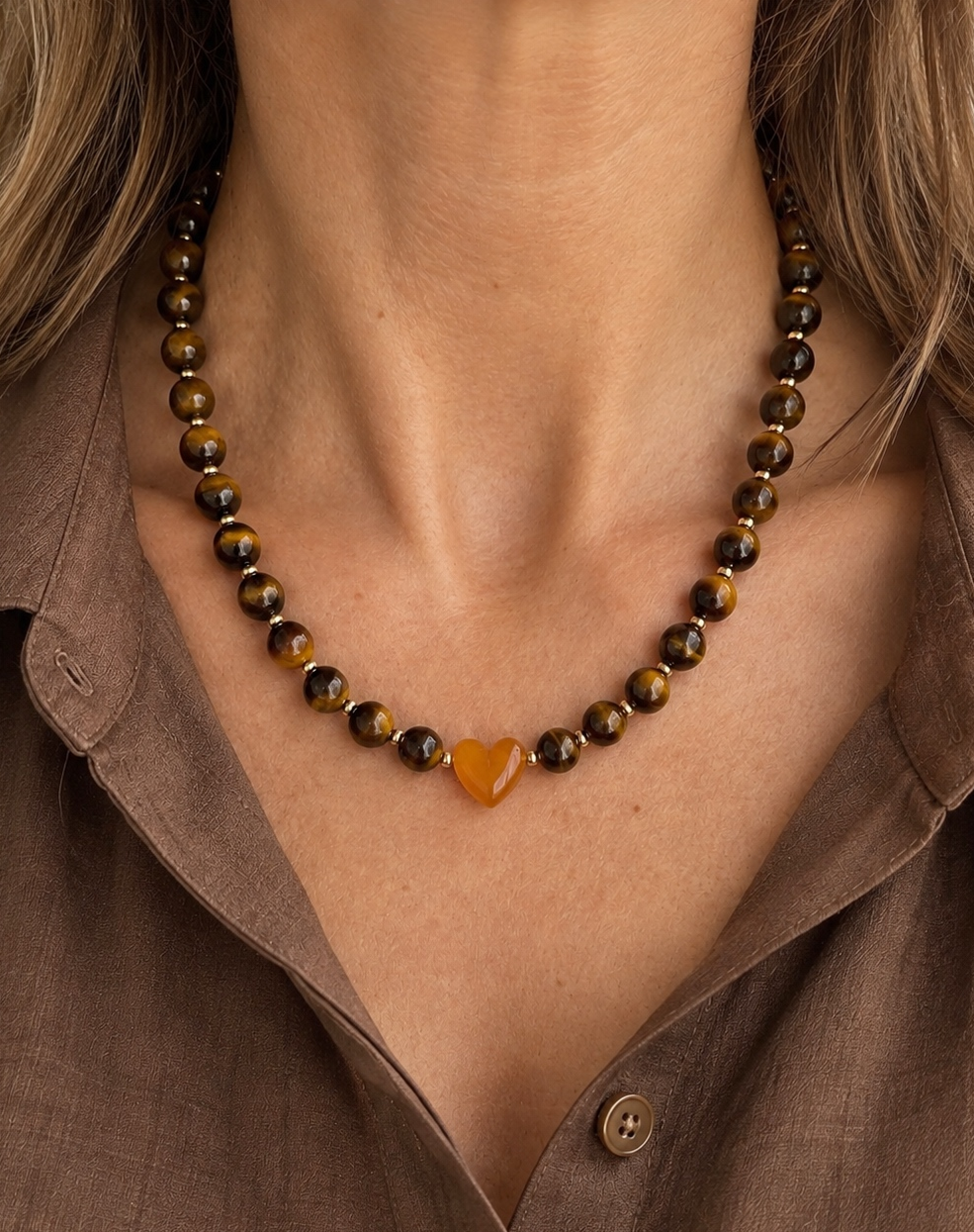 Collier Eva - Oeil de tigre